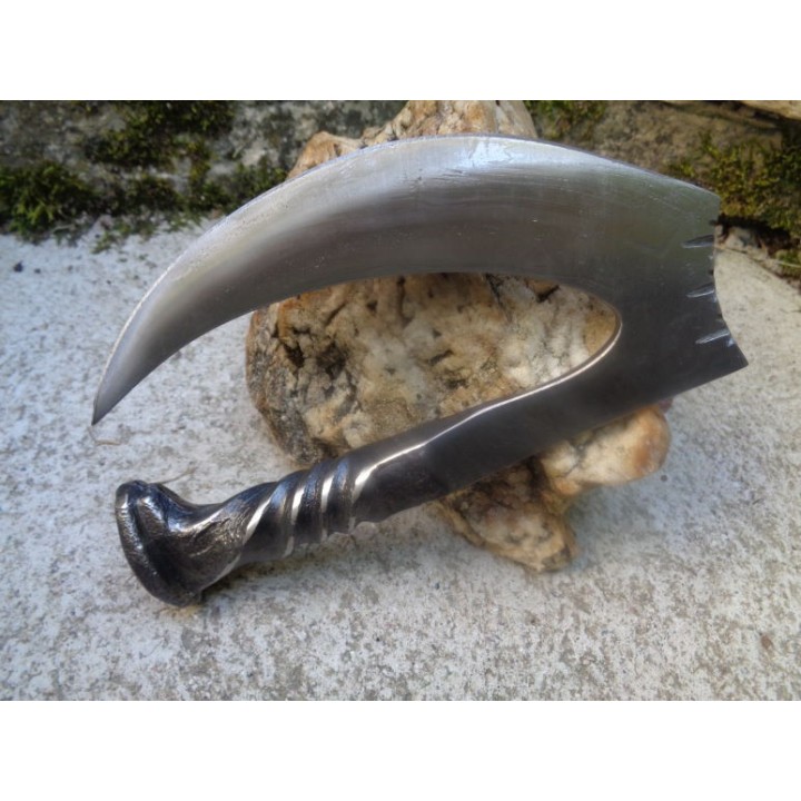 Couteau de Chasse à dépecer Lame Acier Carbone Forgée Etui Cuir Fabrication Artisanale PA4435 - Livraison Gratuite