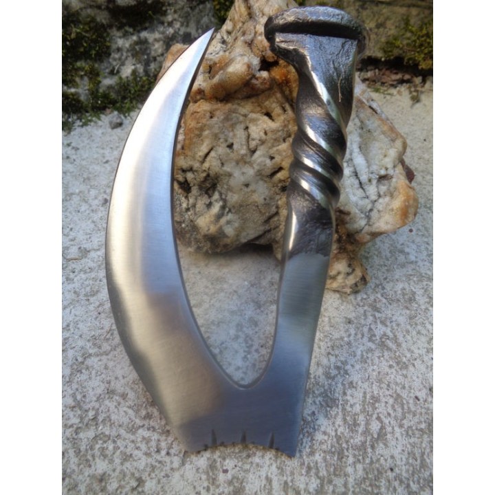 Couteau de Chasse à dépecer Lame Acier Carbone Forgée Etui Cuir Fabrication Artisanale PA4435 - Livraison Gratuite