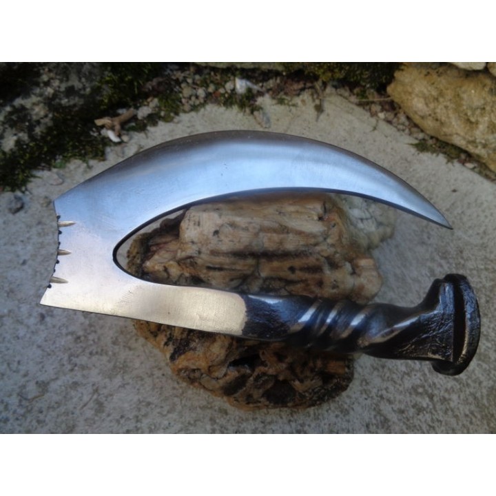 Couteau de Chasse à dépecer Lame Acier Carbone Forgée Etui Cuir Fabrication Artisanale PA4435 - Livraison Gratuite