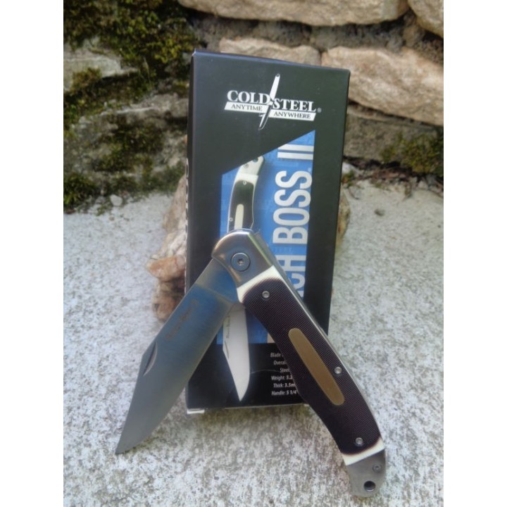 Couteau Cold Steel Ranch Boss II Lame Acier SK-5 Manche Fake Bone Linerlock Etui Cuir CS20NPM1 - Livraison Gratuite