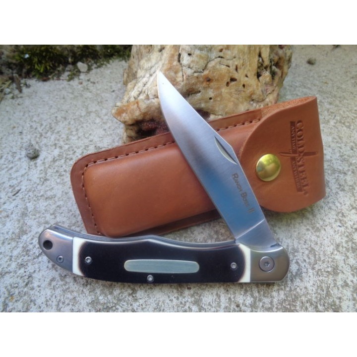 Couteau Cold Steel Ranch Boss II Lame Acier SK-5 Manche Fake Bone Linerlock Etui Cuir CS20NPM1 - Livraison Gratuite