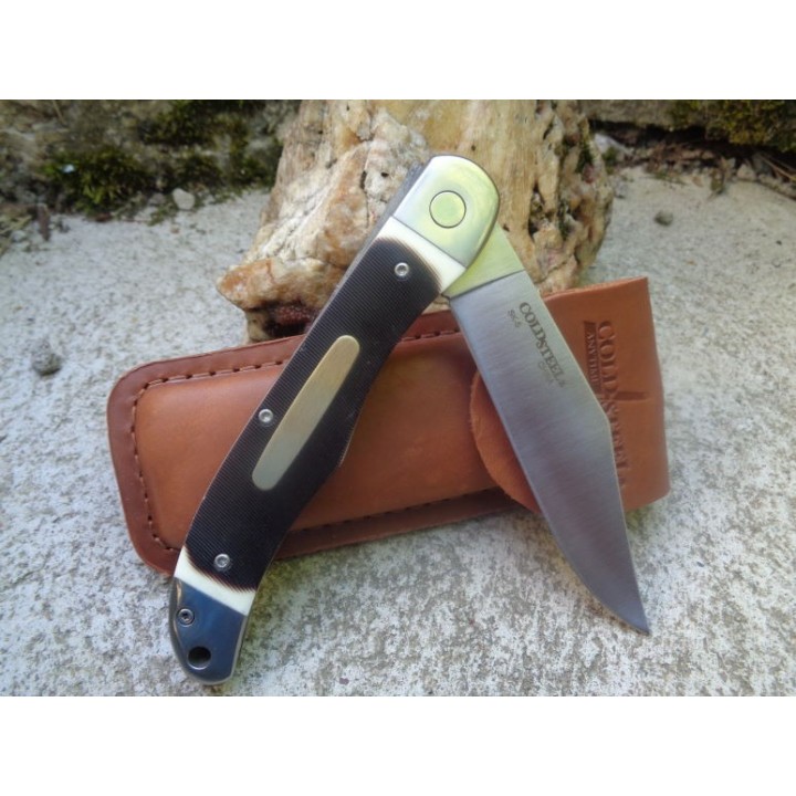 Couteau Cold Steel Ranch Boss II Lame Acier SK-5 Manche Fake Bone Linerlock Etui Cuir CS20NPM1 - Livraison Gratuite