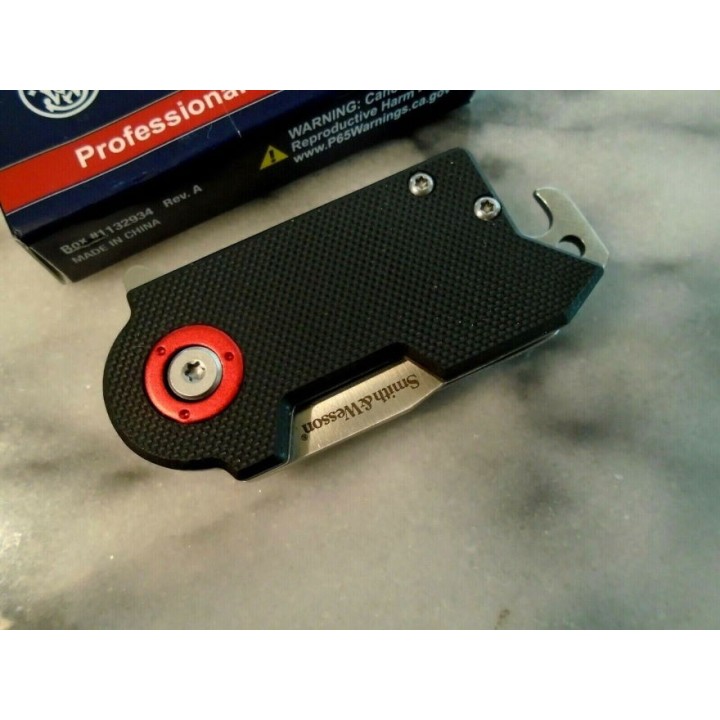 Couteau Pince Billets Smith&Wesson Benji Lame Tanto Acier 8Cr13MoV Manche G10 SW1122566 - Livraison Gratuite
