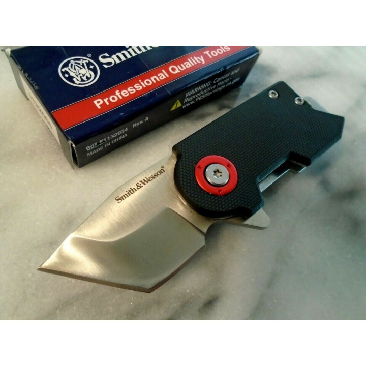 Couteau Pince Billets Smith&Wesson Benji Lame Tanto Acier 8Cr13MoV Manche G10 SW1122566 - Livraison Gratuite