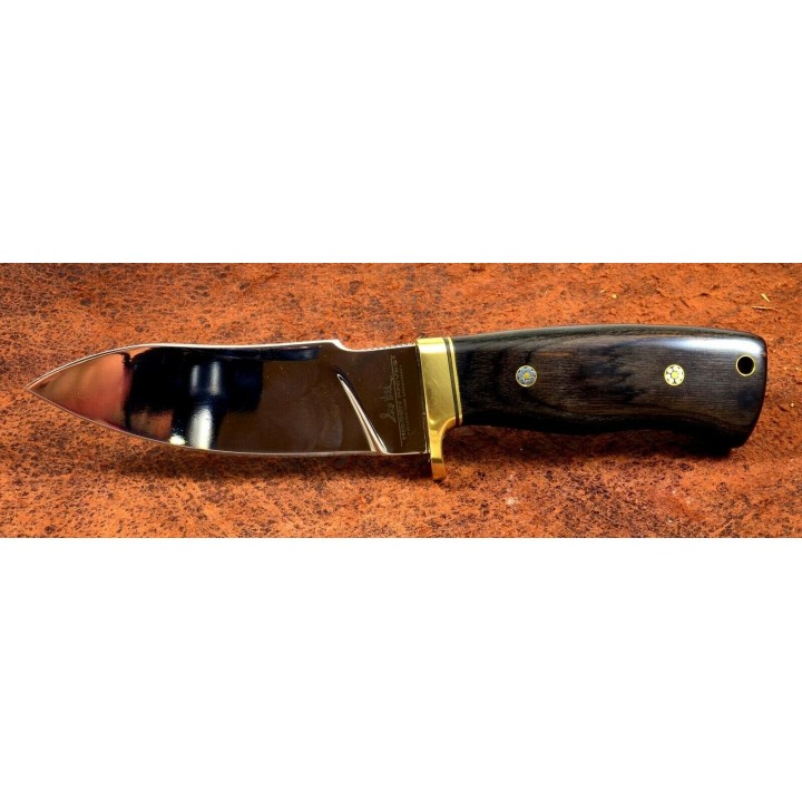 Couteau Hibben Chugach Alaskan Hunter Lame Acier 5Cr15MoV Manche Bois Etui Cuir GH5084 - Livraison Gratuite