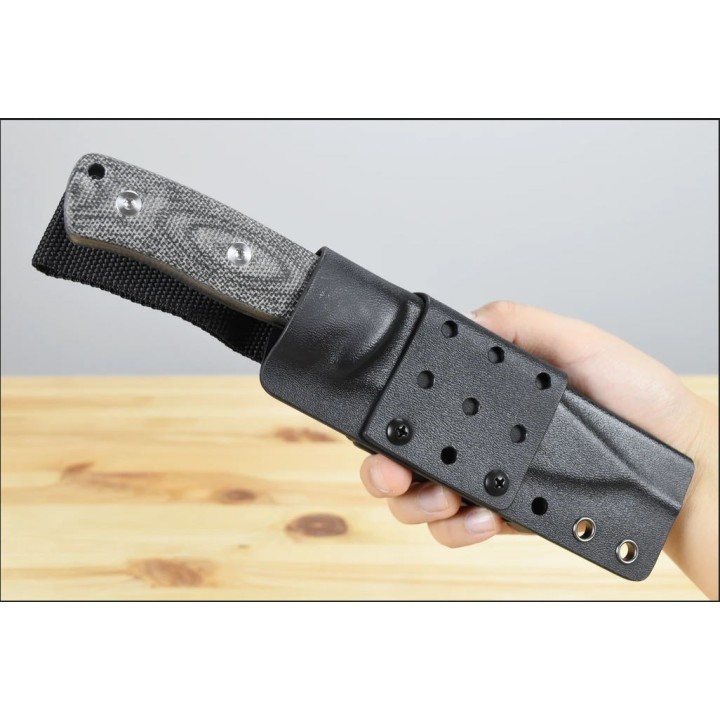 Couteau de Survie QSP Knife Bison Lame Acier D2 Manche Micarta Etui Kydex QS134A - Livraison Gratuite