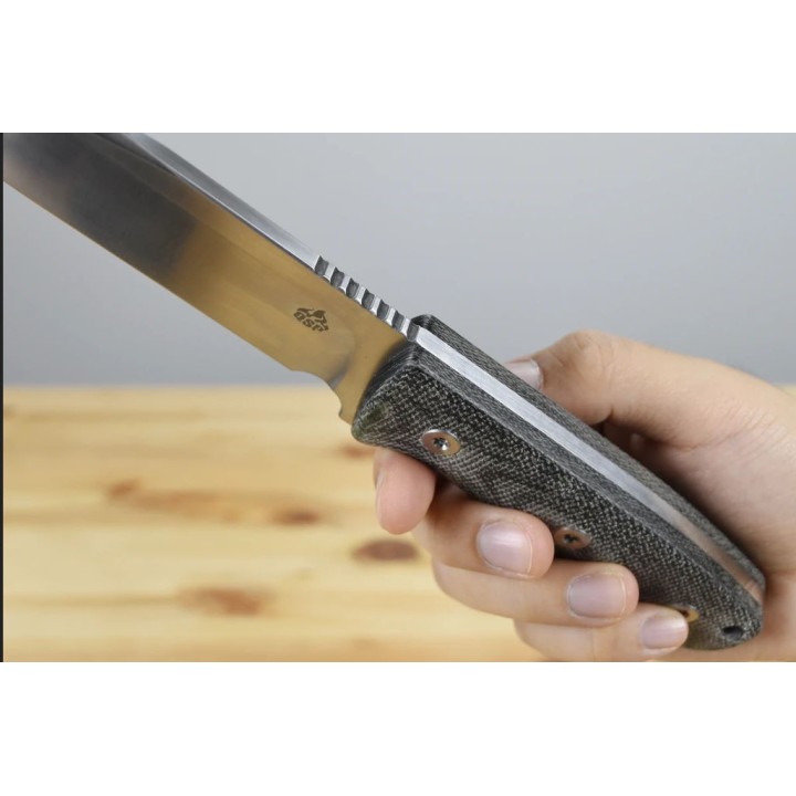 Couteau de Survie QSP Knife Bison Lame Acier D2 Manche Micarta Etui Kydex QS134A - Livraison Gratuite