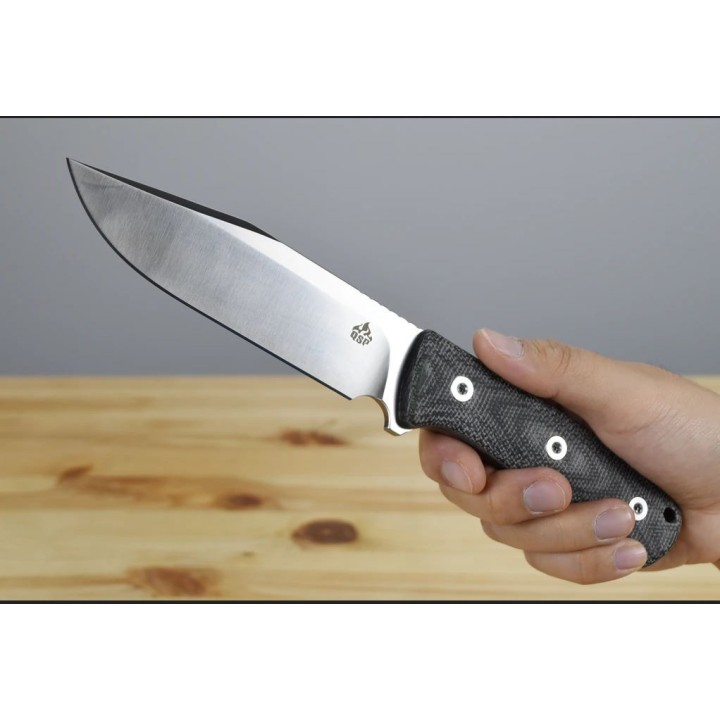 Couteau de Survie QSP Knife Bison Lame Acier D2 Manche Micarta Etui Kydex QS134A - Livraison Gratuite