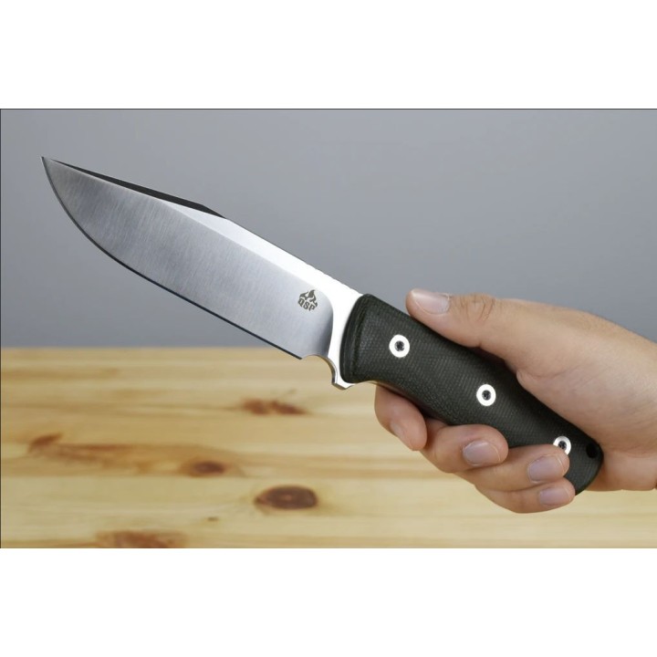 Couteau de Survie QSP Knife Bison Lame Acier D2 Manche Green Micarta Etui Kydex QS134C - Livraison Gratuite