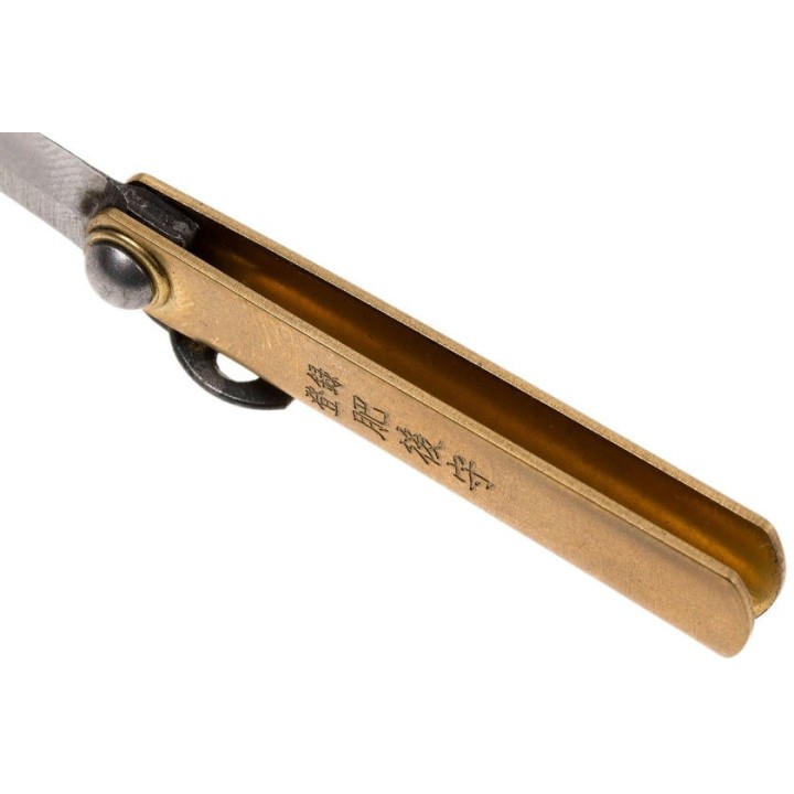 Couteau Traditionnel Japonais Higonokami SK Folder Brass Lame SK5 Manche Laiton HIGO01 - Livraison Gratuite