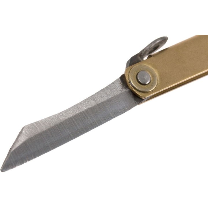 Couteau Traditionnel Japonais Higonokami SK Folder Brass Lame SK5 Manche Laiton HIGO01 - Livraison Gratuite