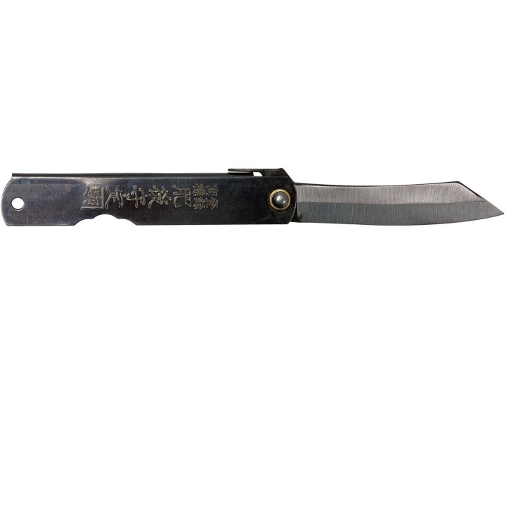 Couteau Higonokami N°4 Folder Black Lame SK5 Manche Acier Japan HIGO04BL - Livraison Gratuite