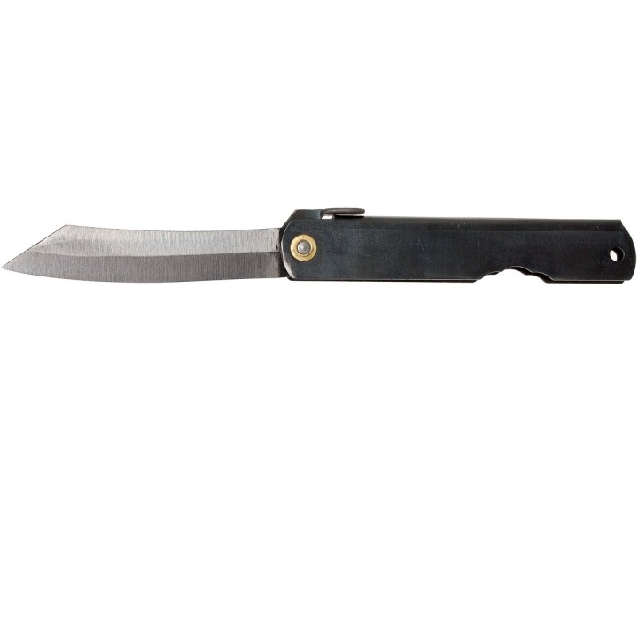 Couteau Higonokami N°4 Folder Black Lame SK5 Manche Acier Japan HIGO04BL - Livraison Gratuite