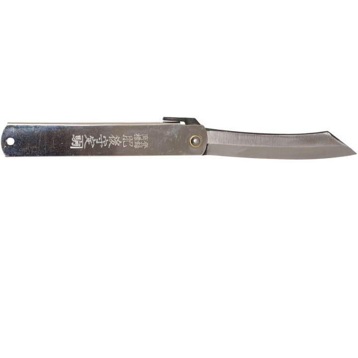 Couteau Higonokami N°5 Folder Sylver Lame SK5 Manche Acier Japan HIGO05SL - Livraison Gratuite