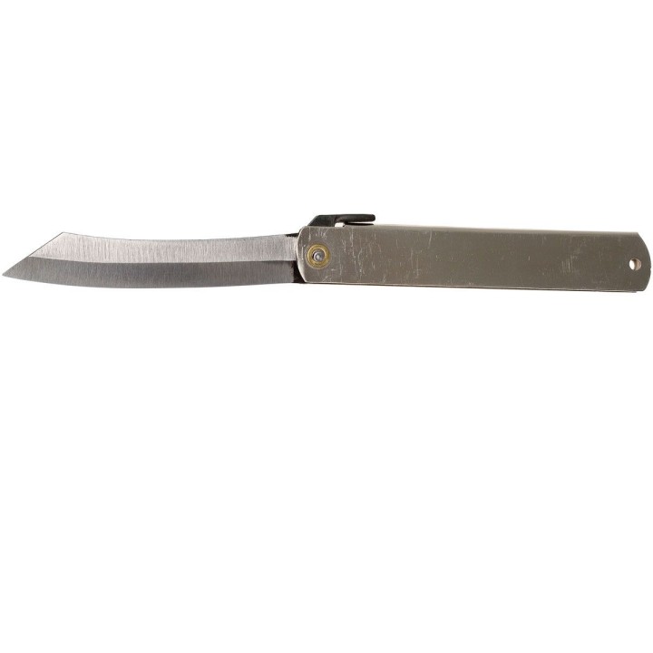 Couteau Higonokami N°5 Folder Sylver Lame SK5 Manche Acier Japan HIGO05SL - Livraison Gratuite