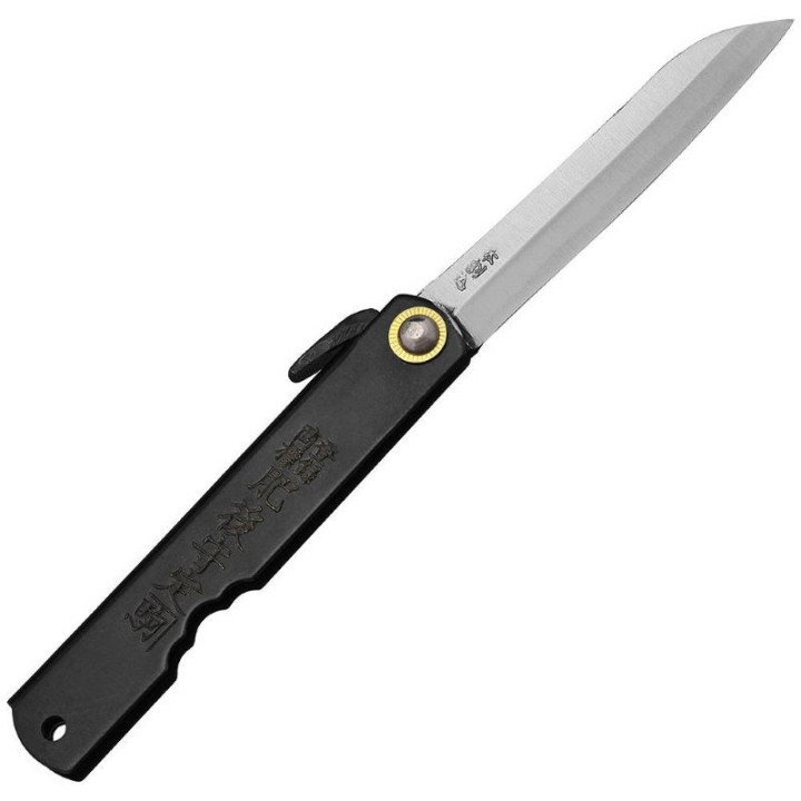 Couteau Higonokami Folder Lame White Paper Manche Acier Made Japan HIGO12BL - Livraison Gratuite