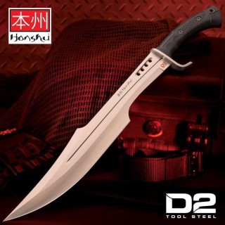 Sabre United Honshu Spartan Sword D2 Steel Manche TPR Lame Acier D2 Etui Cuir UC3345D2 - Livraison Gratuite