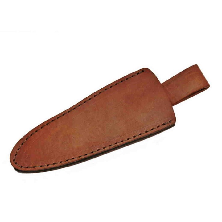 Couteau Damas Skinner Burgundy Micarta Lame Acier 256 Couches Etui Cuir DM1139 - Livraison Gratuite