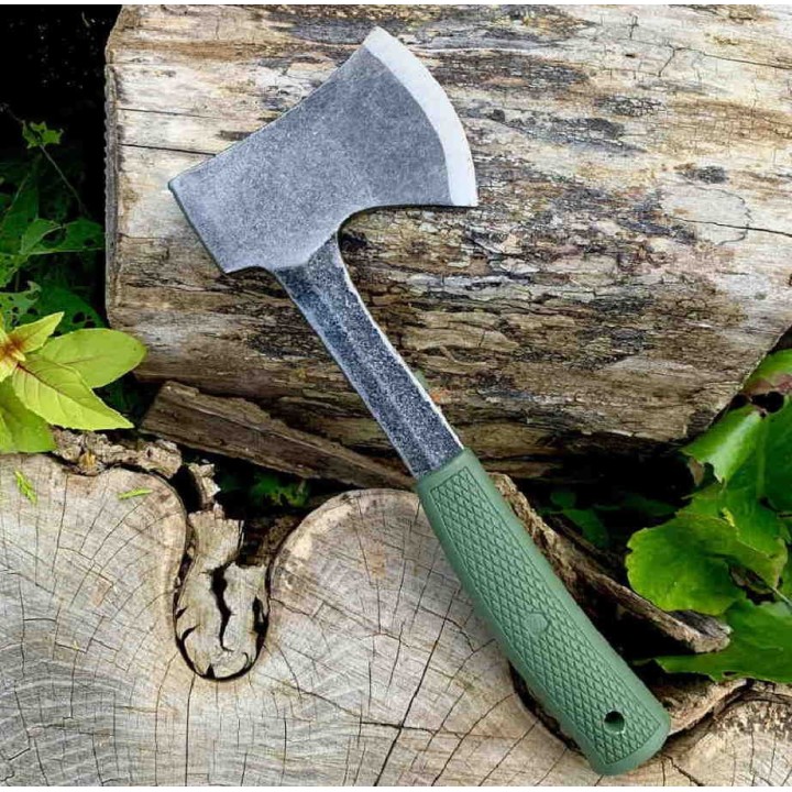 Hache Hachette Condor Campsite Axe Acier Carbone 1075 Manche Green Etui Kydex El Salvador CTK3933424HC - Livraison Gratuite