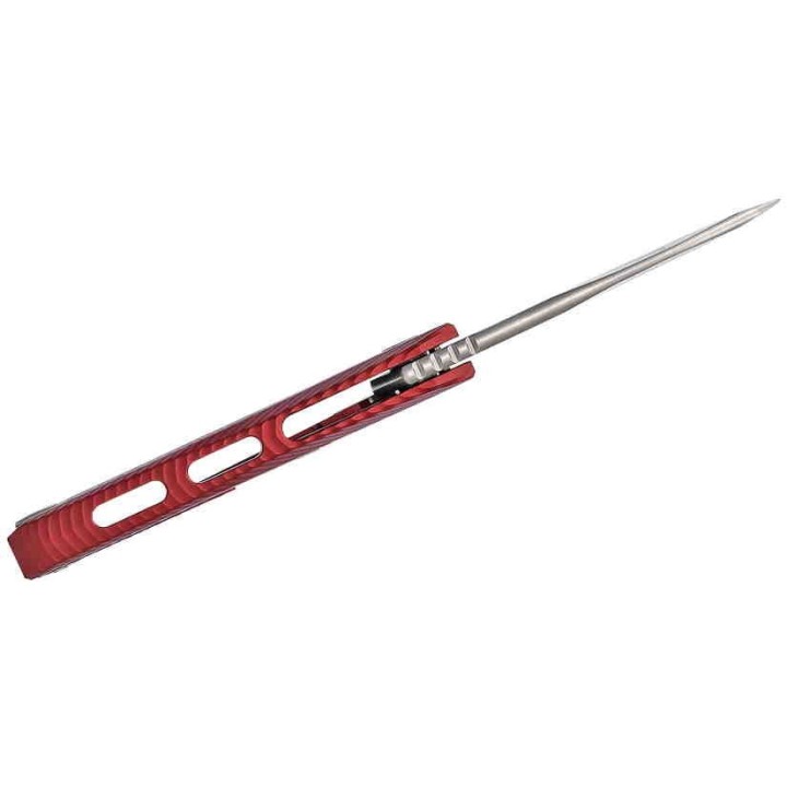 Couteau LionSteel ROK Red Lame Acier M390 Manche Aluminium Sécurité Rotoblock Clip LSTROKARS - Livraison Gratuite
