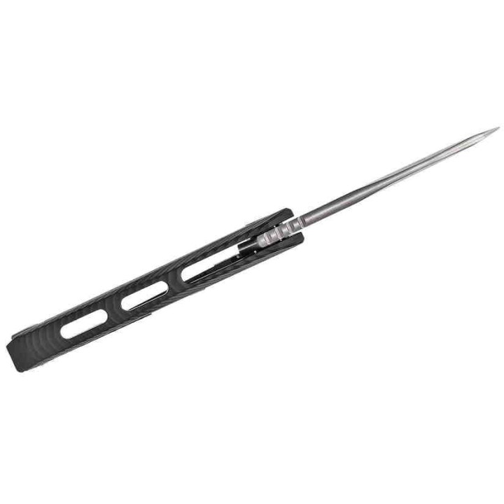 Couteau LionSteel ROK Black Lame Acier M390 Manche Aluminium Sécurité Rotoblock Clip LSTROKABS - Livraison Gratuite
