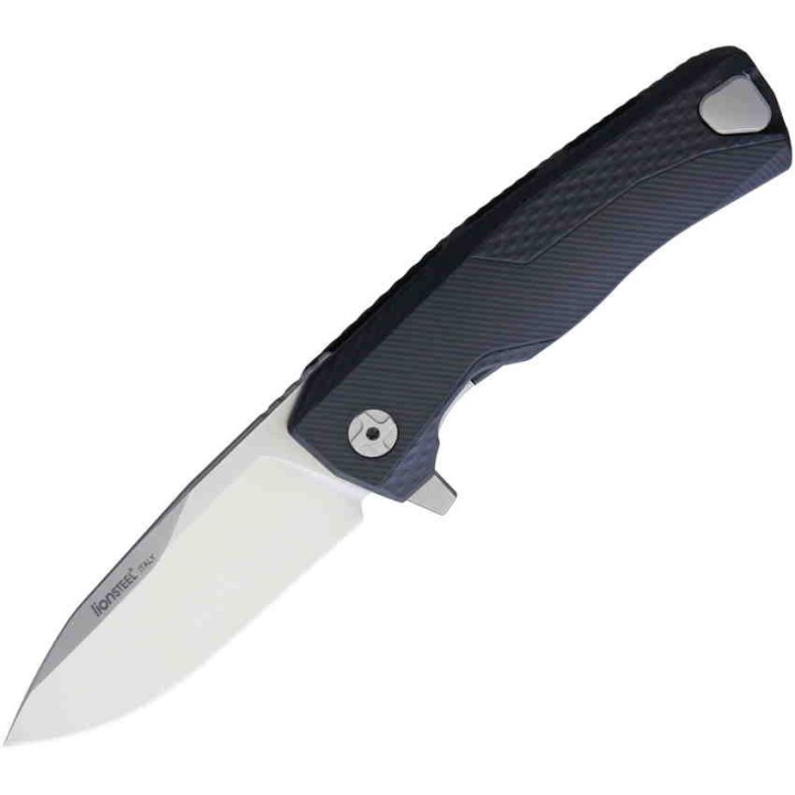 Couteau LionSteel ROK Black Lame Acier M390 Manche Aluminium Sécurité Rotoblock Clip LSTROKABS - Livraison Gratuite