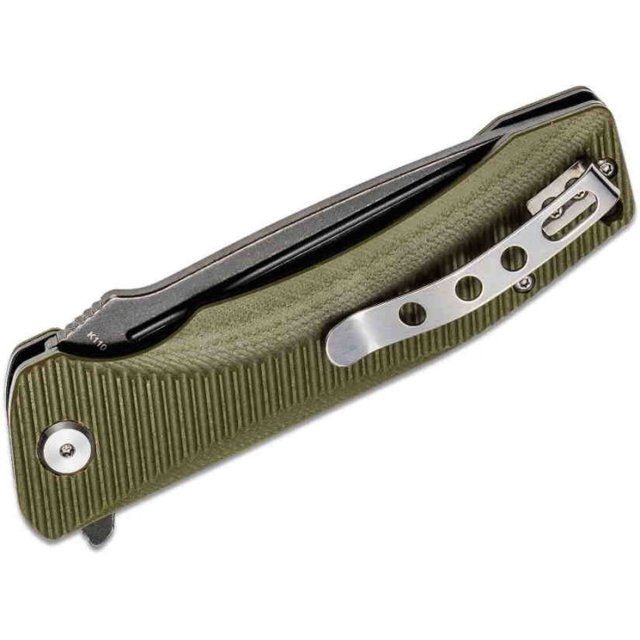 Couteau Bestech Mako Green Lame Acier D2 Black Manche G10 Bearings Clip BTKG27D - Livraison Gratuite