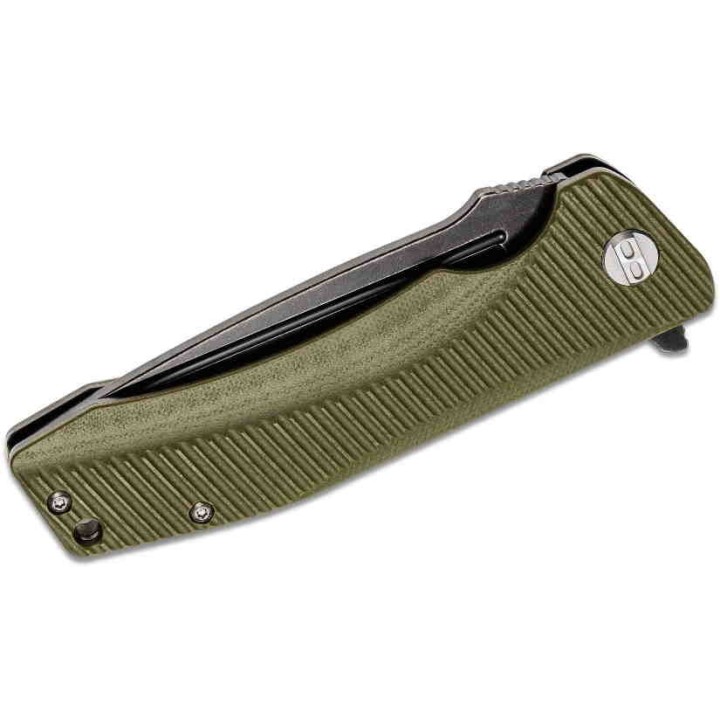 Couteau Bestech Mako Green Lame Acier D2 Black Manche G10 Bearings Clip BTKG27D - Livraison Gratuite