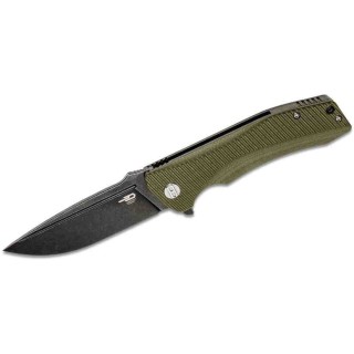 Couteau Bestech Mako Green Lame Acier D2 Black Manche G10 Bearings Clip BTKG27D - Livraison Gratuite