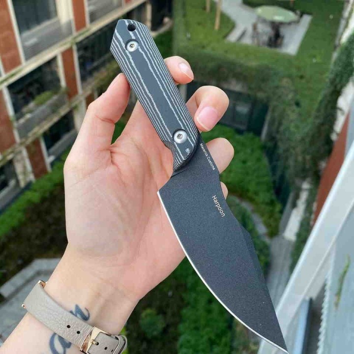 Couteau Kizer Harpoon Lame Acier Carbone 1095 Manche Micarta Etui Kydex KI1040 - Livraison Gratuite