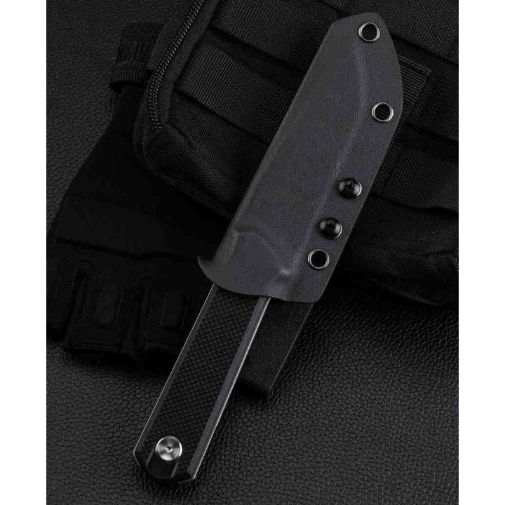 Couteau Bestech Hedron Black Lame Acier D2 Manche G10 Etui Kydex BTKF02A - Livraison Gratuite