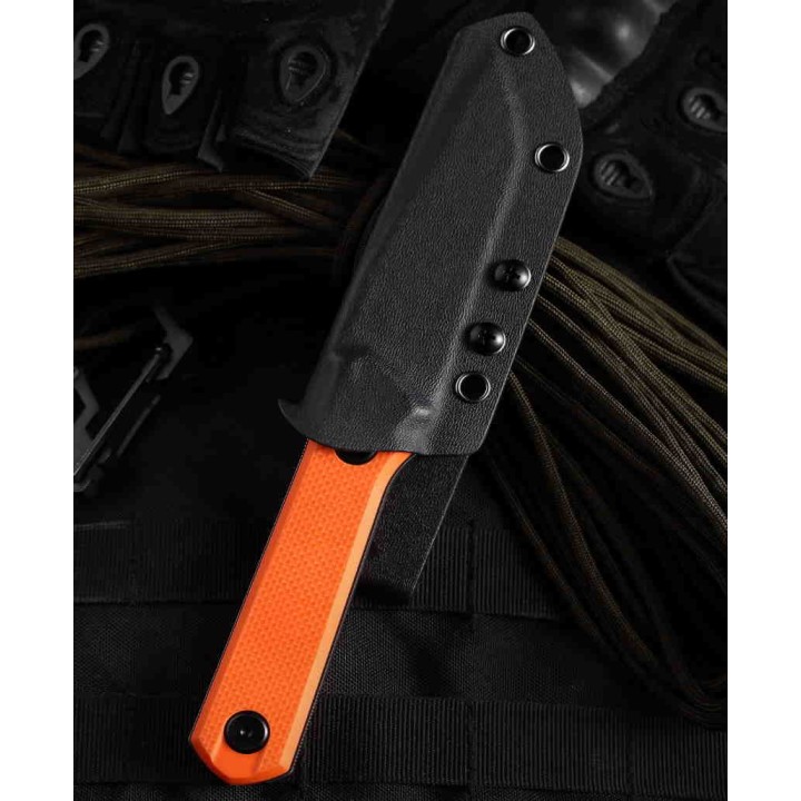 Couteau Bestech Hedron Orange Lame Acier D2 Manche G10 Etui Kydex BTKF02C - Livraison Gratuite