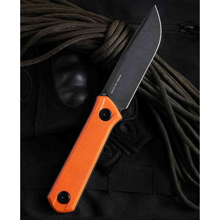 Couteau Bestech Hedron Orange Lame Acier D2 Manche G10 Etui Kydex BTKF02C - Livraison Gratuite