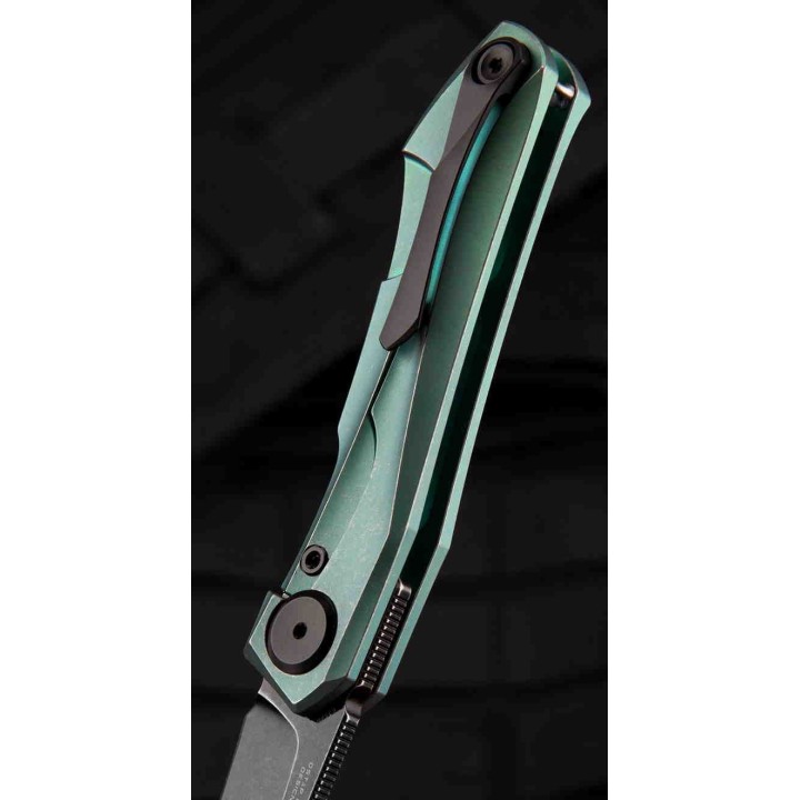 Couteau Bestech IVY Green Manche Titane Lame Acier S35VN Bearing Pivot Framelock Clip BTKT2004E - Livraison Gratuite