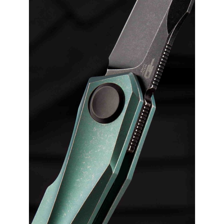 Couteau Bestech IVY Green Manche Titane Lame Acier S35VN Bearing Pivot Framelock Clip BTKT2004E - Livraison Gratuite