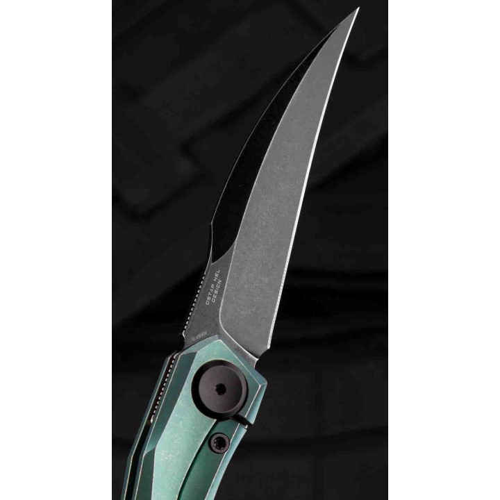 Couteau Bestech IVY Green Manche Titane Lame Acier S35VN Bearing Pivot Framelock Clip BTKT2004E - Livraison Gratuite
