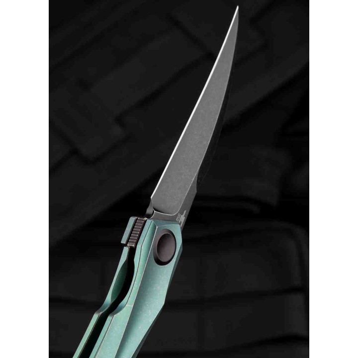 Couteau Bestech IVY Green Manche Titane Lame Acier S35VN Bearing Pivot Framelock Clip BTKT2004E - Livraison Gratuite