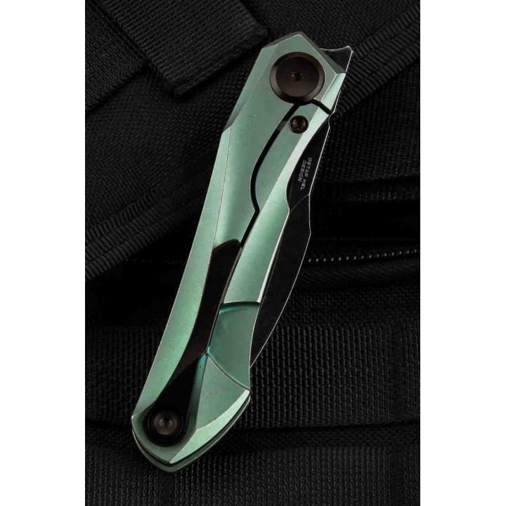 Couteau Bestech IVY Green Manche Titane Lame Acier S35VN Bearing Pivot Framelock Clip BTKT2004E - Livraison Gratuite