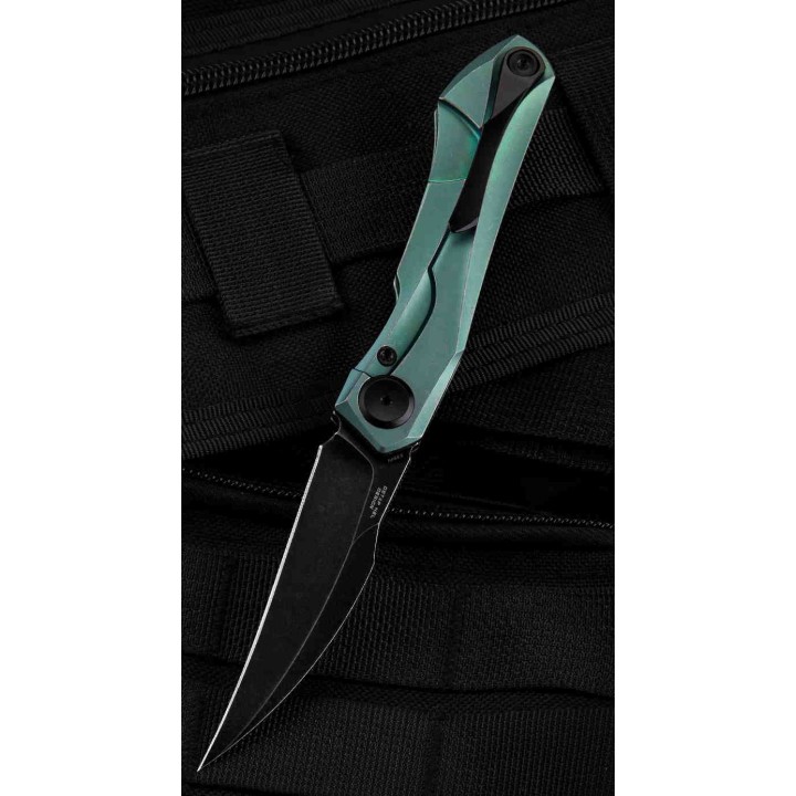 Couteau Bestech IVY Green Manche Titane Lame Acier S35VN Bearing Pivot Framelock Clip BTKT2004E - Livraison Gratuite