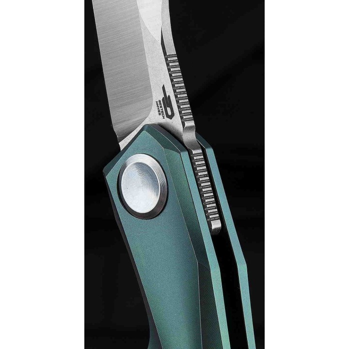 Couteau Bestech IVY Green Manche Titane Lame Acier S35VN Bearing Pivot Framelock Clip BTKT2004D - Livraison Gratuite