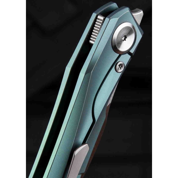Couteau Bestech IVY Green Manche Titane Lame Acier S35VN Bearing Pivot Framelock Clip BTKT2004D - Livraison Gratuite