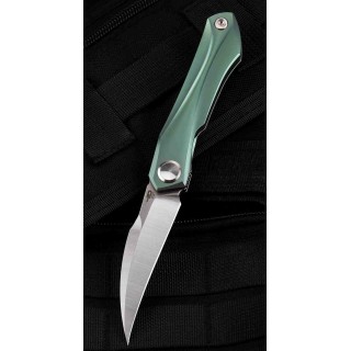 Couteau Bestech IVY Green Manche Titane Lame Acier S35VN Bearing Pivot Framelock Clip BTKT2004D - Livraison Gratuite