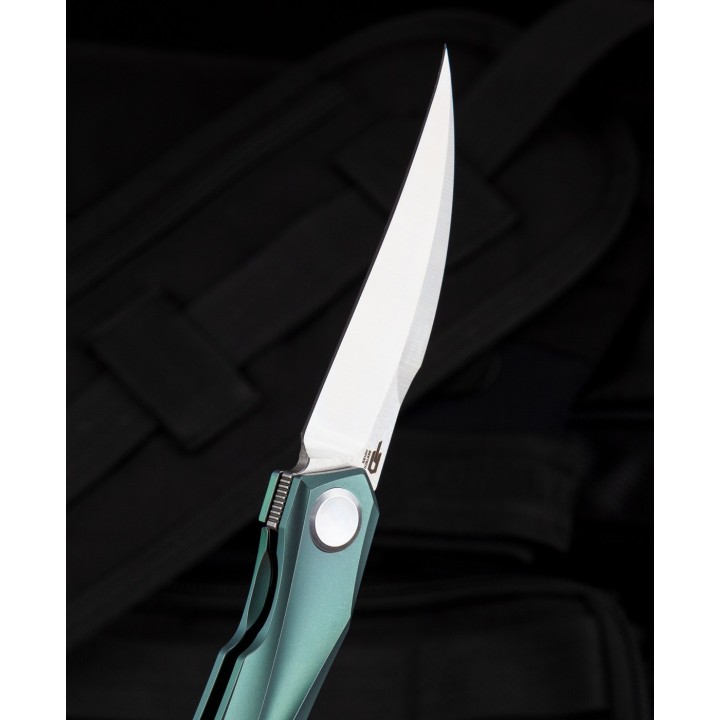 Couteau Bestech IVY Green Manche Titane Lame Acier S35VN Bearing Pivot Framelock Clip BTKT2004D - Livraison Gratuite