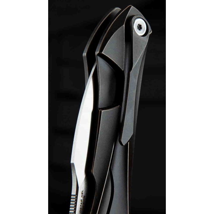 Couteau Bestech IVY Black Manche Titane Lame Acier S35VN Bearing Pivot Framelock Clip BTKT2004A - Livraison Gratuite