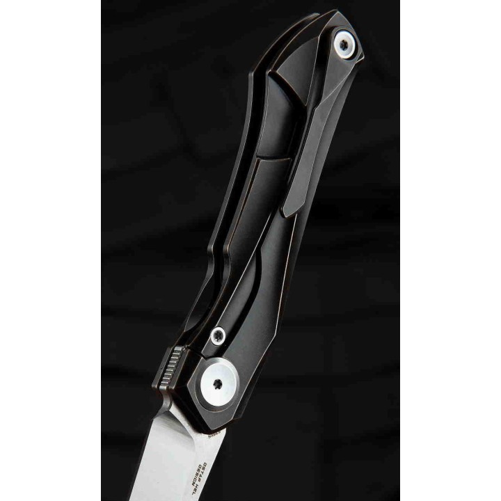 Couteau Bestech IVY Black Manche Titane Lame Acier S35VN Bearing Pivot Framelock Clip BTKT2004A - Livraison Gratuite