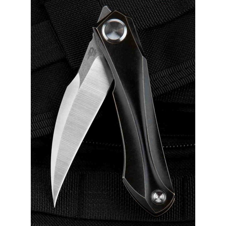 Couteau Bestech IVY Black Manche Titane Lame Acier S35VN Bearing Pivot Framelock Clip BTKT2004A - Livraison Gratuite