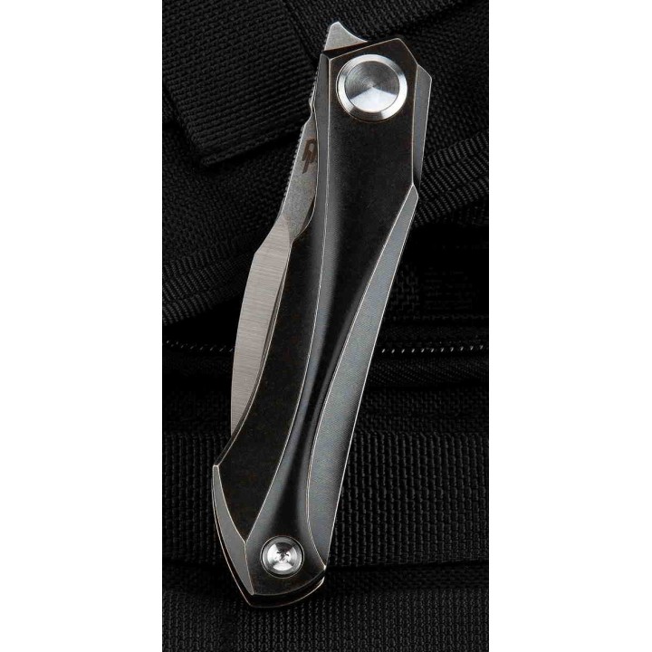 Couteau Bestech IVY Black Manche Titane Lame Acier S35VN Bearing Pivot Framelock Clip BTKT2004A - Livraison Gratuite