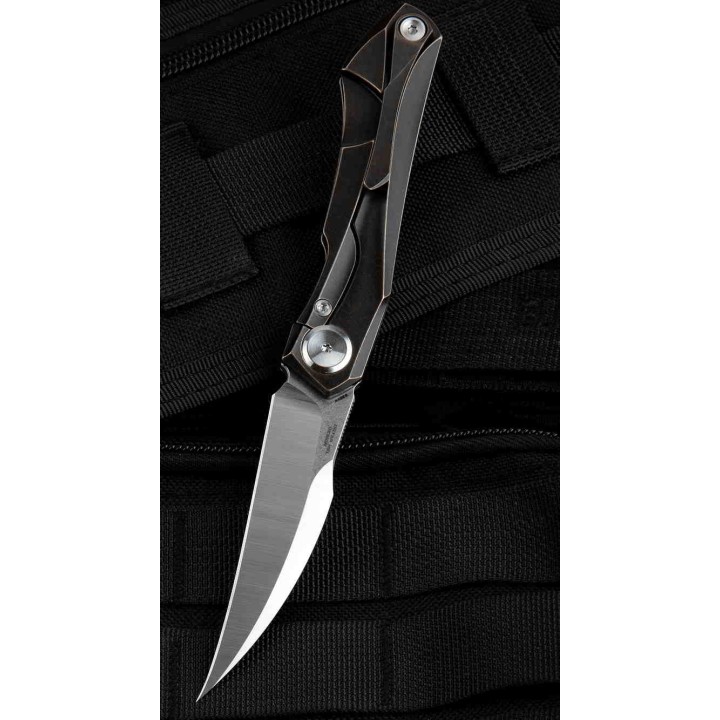 Couteau Bestech IVY Black Manche Titane Lame Acier S35VN Bearing Pivot Framelock Clip BTKT2004A - Livraison Gratuite