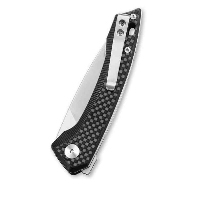 Couteau QSP Knife Leopard Black Lame Acier 14C28N Manche FC/G10 Ball Bearings QS135A - Livraison Gratuite