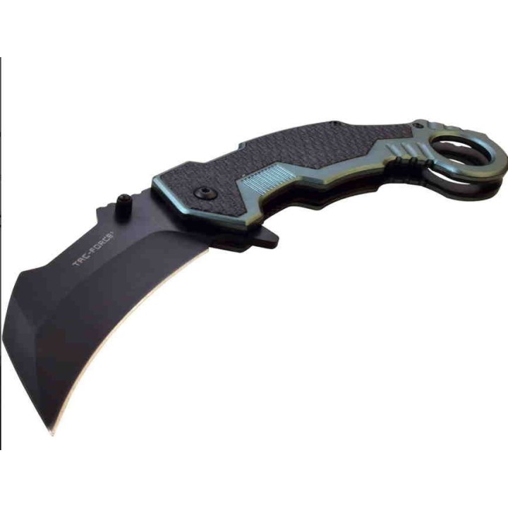 TF1001GY Couteau Tac Force Karambit A/O Lame Acier 3Cr13 Manche Alu Black/Gray - Livraison Gratuite